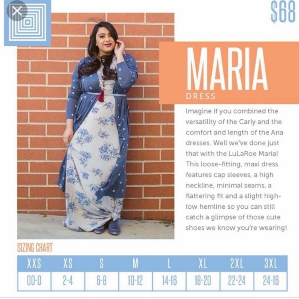 NWT LuLaRoe Maria Maxi Dress Small Blue Mustard Stripe High Low - Picture 10 of 10